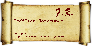 Fráter Rozamunda névjegykártya